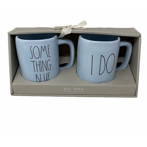 Rae Dunn Mug Set Wedding I Do Something Blue Engagement Gift Unique Bride - Picture 1 of 6